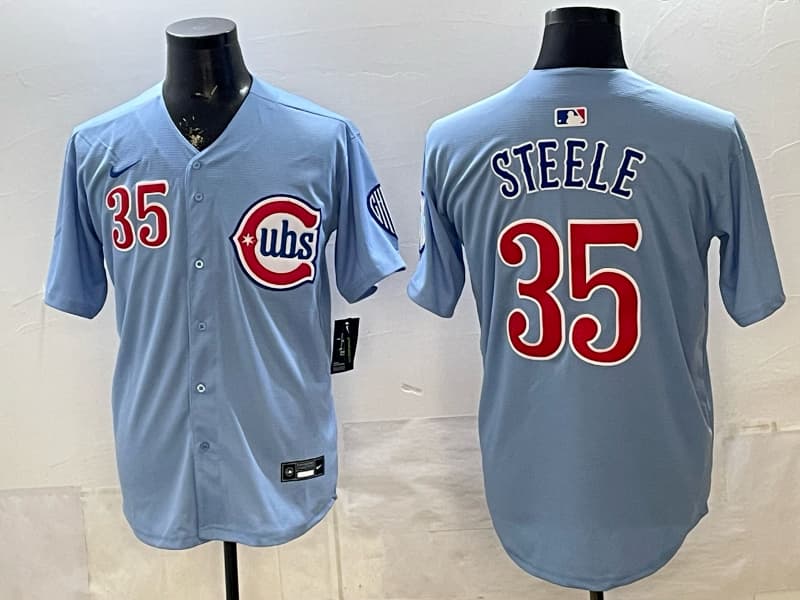 Chicago Cubs   Vapor Premier Limited Custom Jersey – All Stitched 35 STEELE