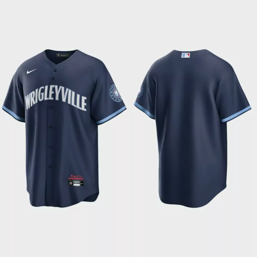 Chicago Cubs # 2021 City Connect Replica Jersey – Navy