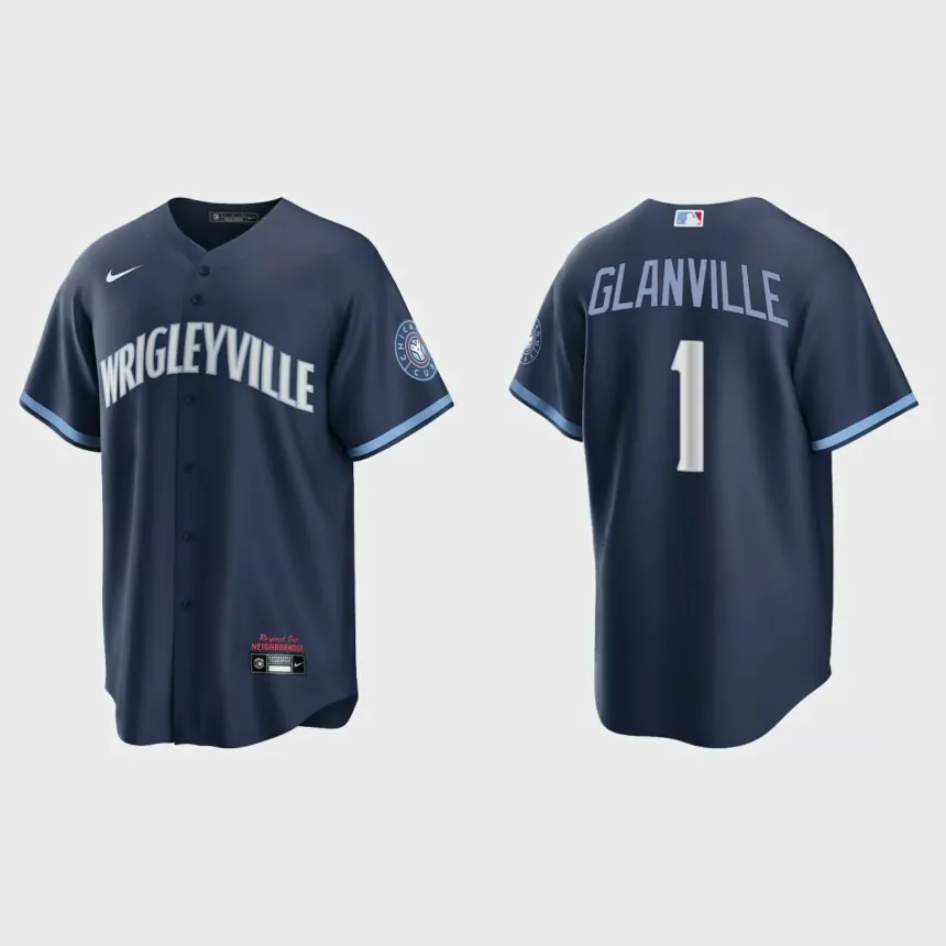 Chicago Cubs #1 Doug Glanville 2021 City Connect Replica Jersey – Navy