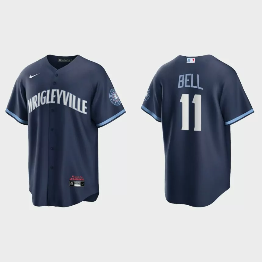 Chicago Cubs #11 George Bell 2021 City Connect Replica Jersey – Navy