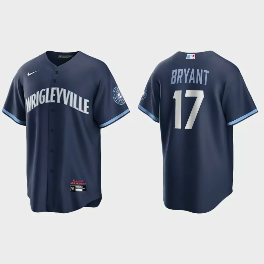 Chicago Cubs #17 Kris Bryant 2021 City Connect Replica Jersey – Navy