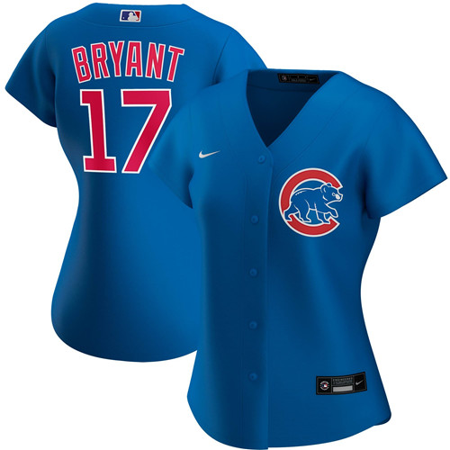 Chicago Cubs #17 Kris Bryant Nike Women's Alternate 2020 MLB Player Jersey Royal