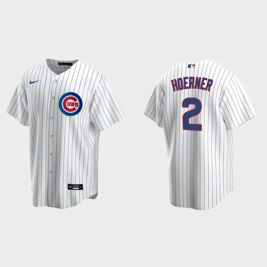 Chicago Cubs #2 Nico Hoerner Replica Home Jersey – White