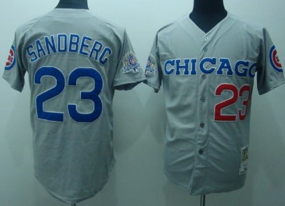 Chicago Cubs #23 Ryne Sandberg 1984 White Throwback Jersey