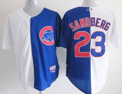 Chicago Cubs #23 Ryne Sandberg White_Blue Two Tone Jersey