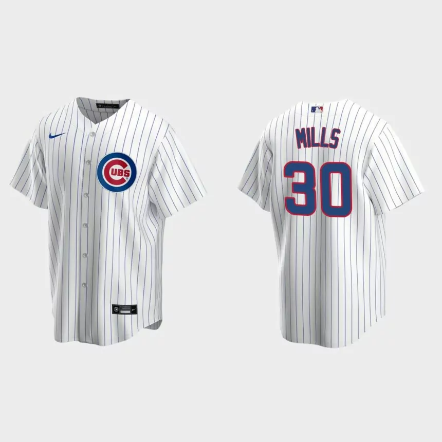 Chicago Cubs #30 Alec Mills 2020 Home Replica Team Jersey – White