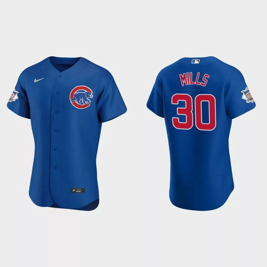 Chicago Cubs #30 Alec Mills Authentic 2020 Alternate Team Jersey – Royal
