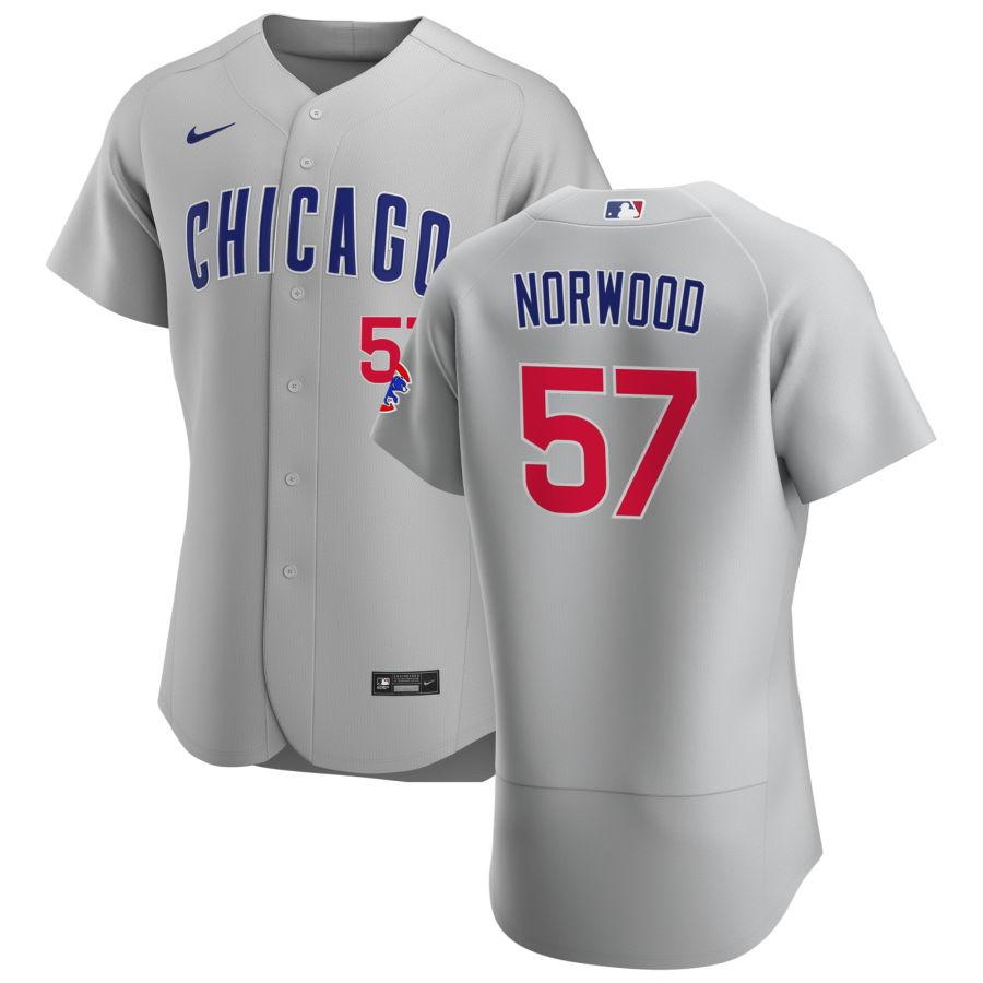Chicago Cubs #57 James Norwood Men's Nike Gray Road 2020 Authentic Team Jersey