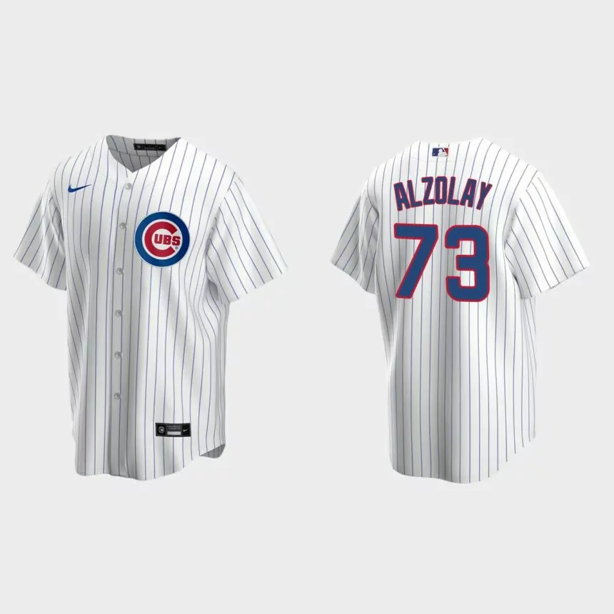 Chicago Cubs #73 Adbert Alzolay Replica Home Jersey – White