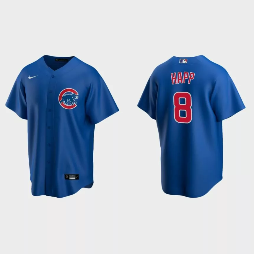 Chicago Cubs #8 Ian Happ Royal Replica Alternate Jersey