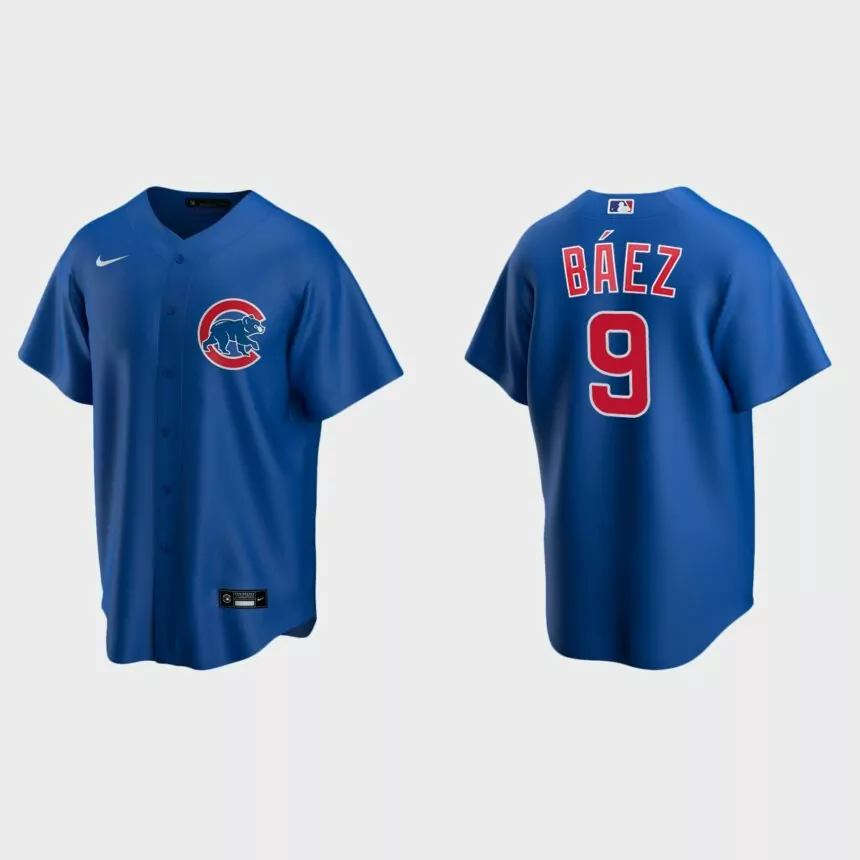 Chicago Cubs #9 Javier Baez Royal Replica Alternate Jersey