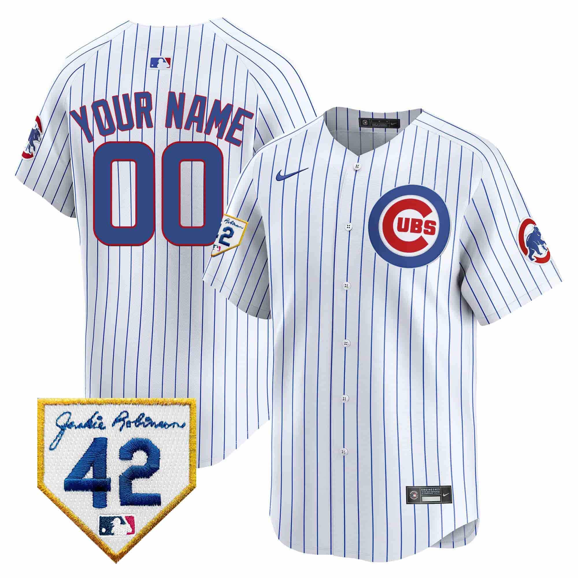Chicago Cubs 2024 Jackie Robinson Patch Vapor Premier Limited  Custom Jersey – All Stitched_1