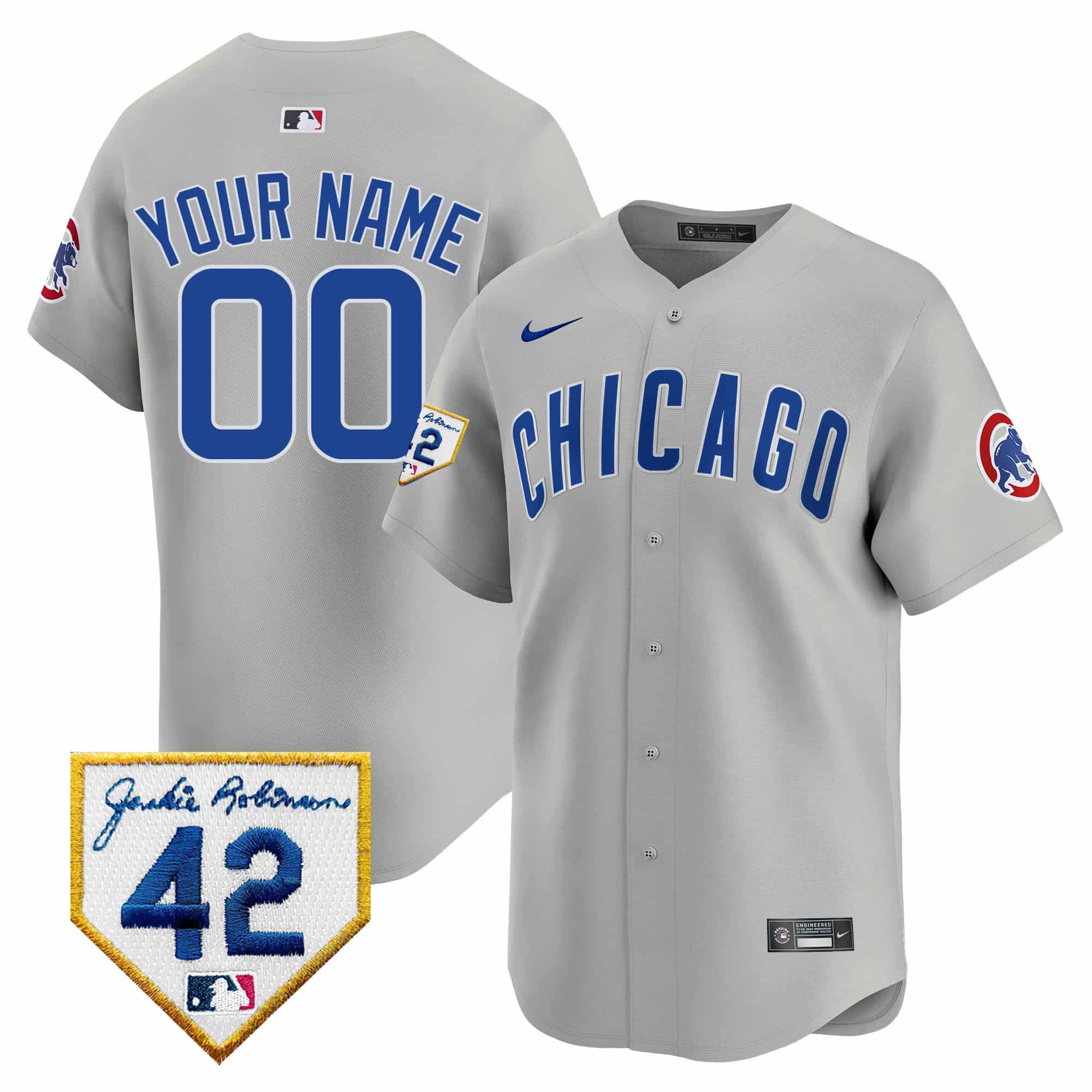 Chicago Cubs 2024 Jackie Robinson Patch Vapor Premier Limited Custom Jersey – Al l Stitched