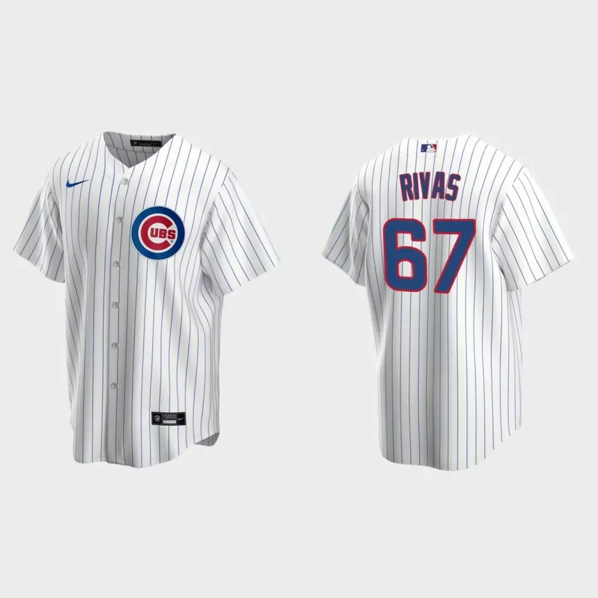 Chicago Cubs Alfonso Rivas Replica Home Jersey – White