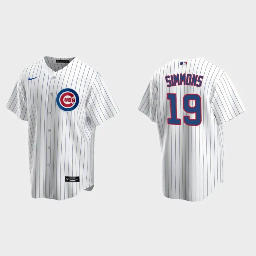 Chicago Cubs Andrelton Simmons Replica Home Jersey – White