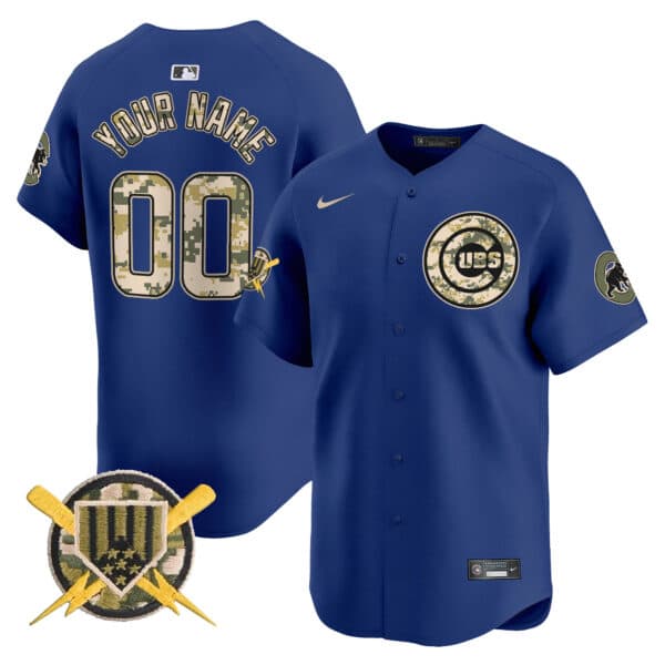 Chicago Cubs Armed Forces Day Vapor Premier Limited Custom Jersey –  All Stitched