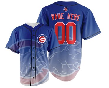Chicago Cubs Big Logo Print Men's All Stitched Customized Jersey