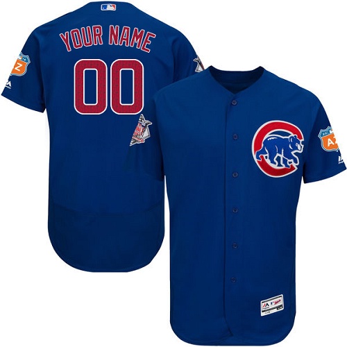 Chicago Cubs Blue Men's Flexbase Customized Jersey