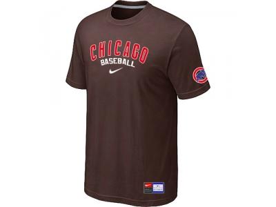 Chicago Cubs Brown NEW Short Sleeve Practice T-Shirt