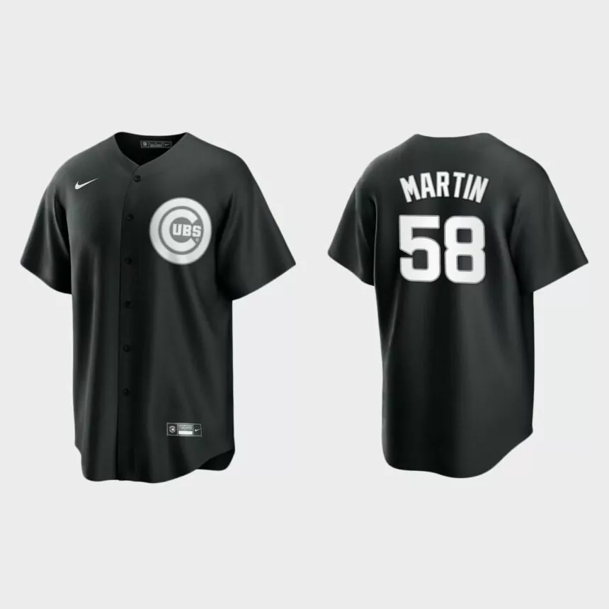 Chicago Cubs Chris Martin Replica Official Jersey – Black White