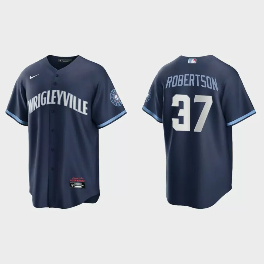 Chicago Cubs David Robertson 2021 City Connect Replica Jersey – Navy