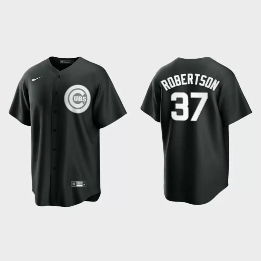 Chicago Cubs David Robertson Replica Official Jersey – Black White