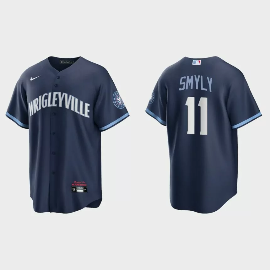 Chicago Cubs Drew Smyly City Connect Replica Jersey – Navy