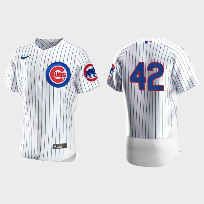 Chicago Cubs Jackie Robinson Day Authentic Jersey – White Royal
