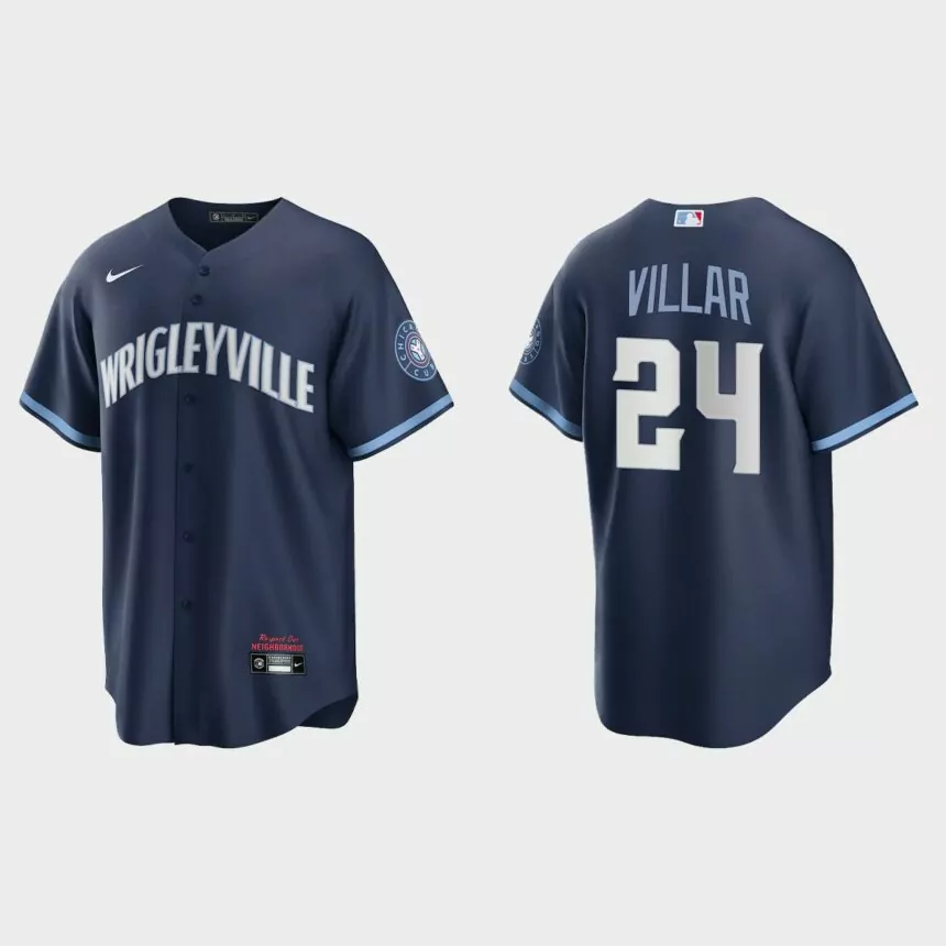 Chicago Cubs Jonathan Villar 2021 City Connect Replica Jersey – Navy