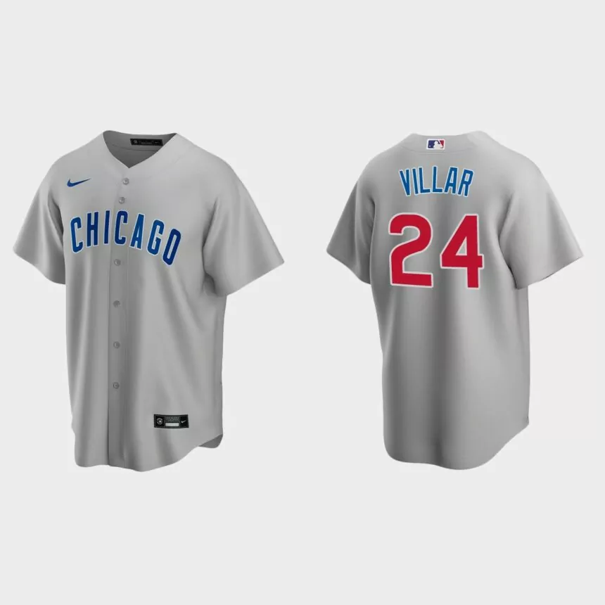 Chicago Cubs Jonathan Villar Replica Road Jersey – Gray