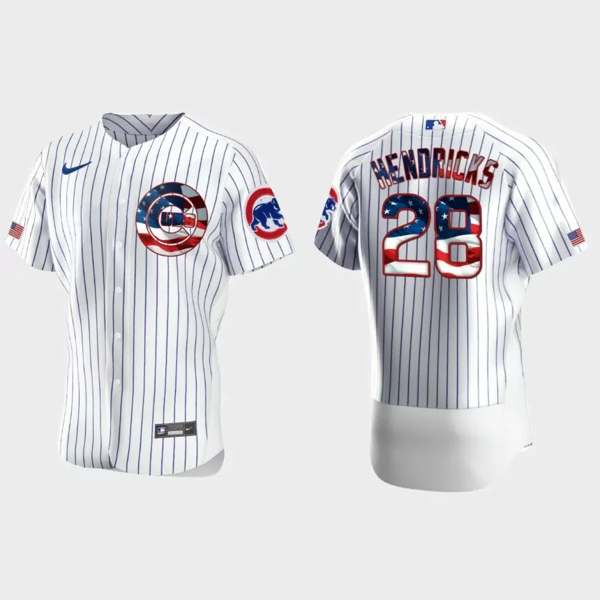 Chicago Cubs Kyle Hendricks 2020 Stars & Stripes 4th of July Jersey – White