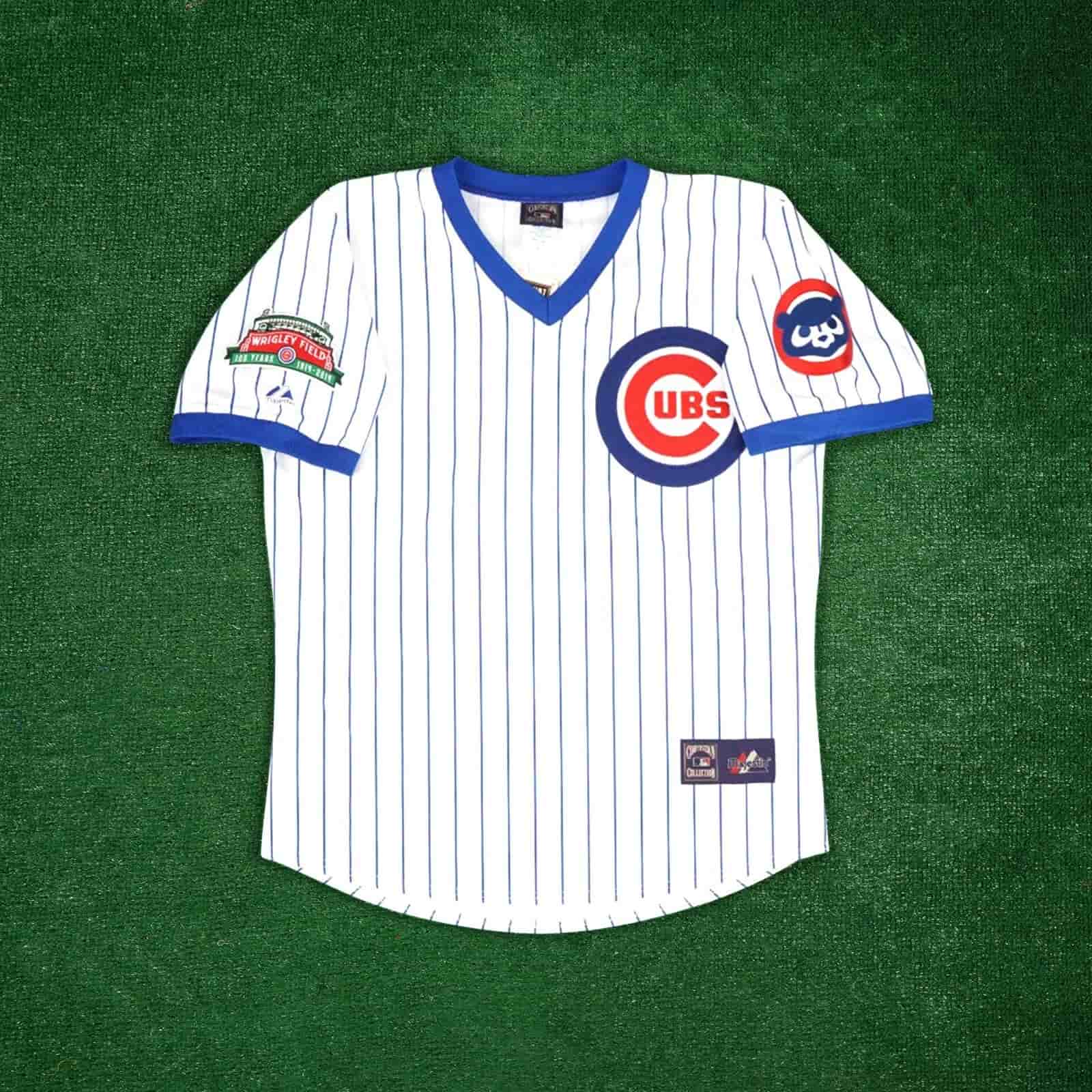 Chicago Cubs Men's Home White Wrigley 100th Cooperstown Jersey