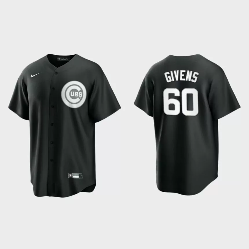 Chicago Cubs Mychal Givens Replica Official Jersey – Black White