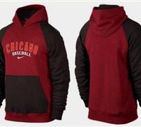 Chicago Cubs Pullover Hoodie Burgundy Red & Black