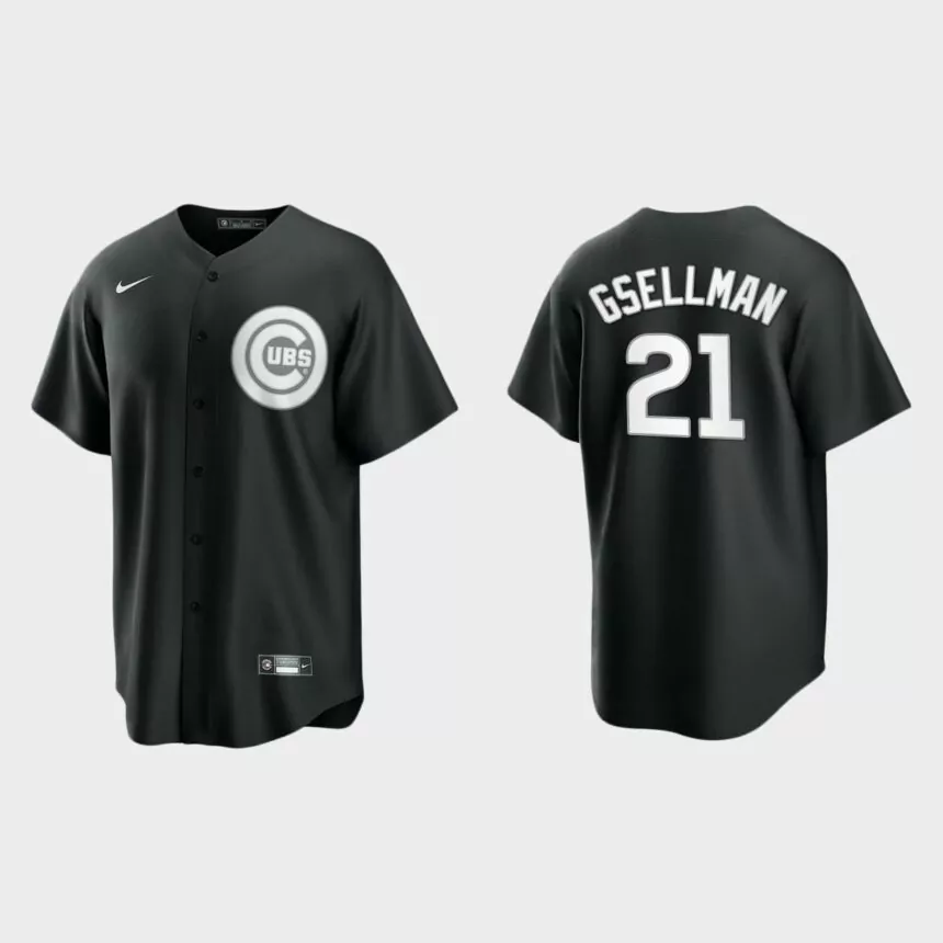 Chicago Cubs Robert Gsellman Replica Official Jersey – Black White