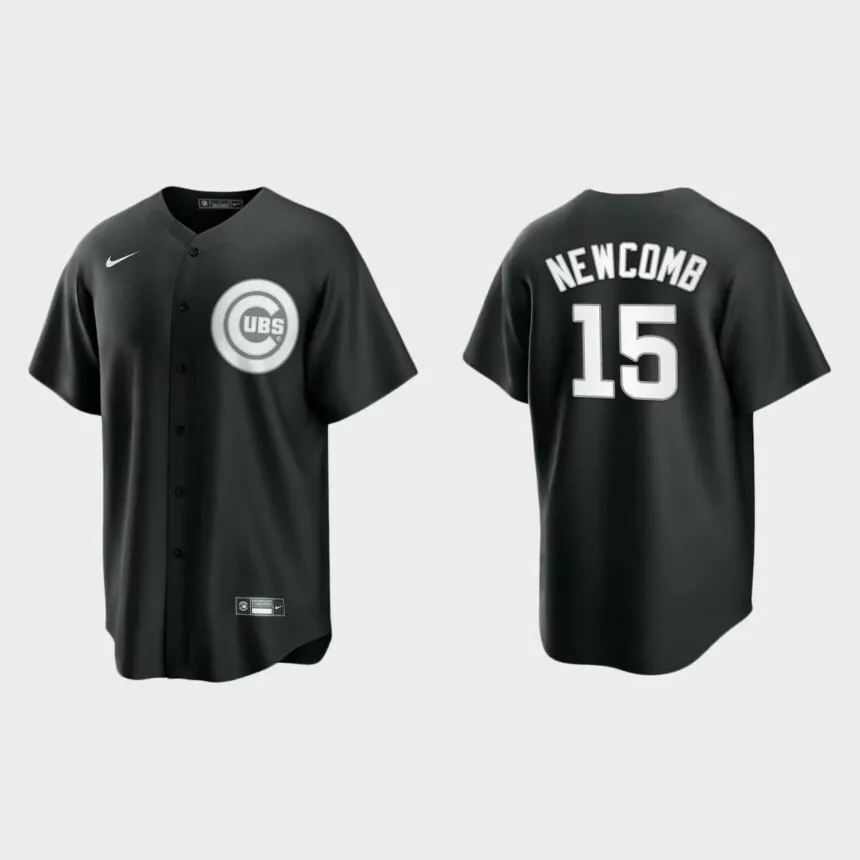Chicago Cubs Sean Newcomb Replica Official Jersey – Black White