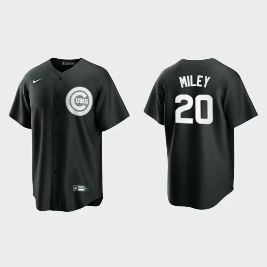 Chicago Cubs Wade Miley Replica Official Jersey – Black White