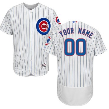 Chicago Cubs White Men's Flexbase Customized Jersey