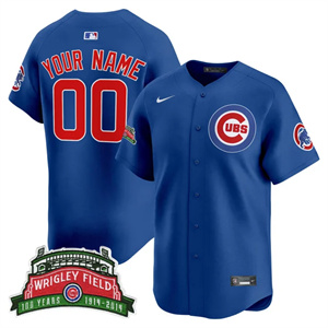 Chicago Cubs Wrigley Field Style Vapor Premier Limited Custom Jersey - All Stitched Royal