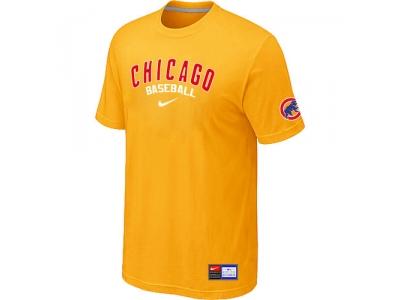 Chicago Cubs Yellow NEW Short Sleeve Practice T-Shirt