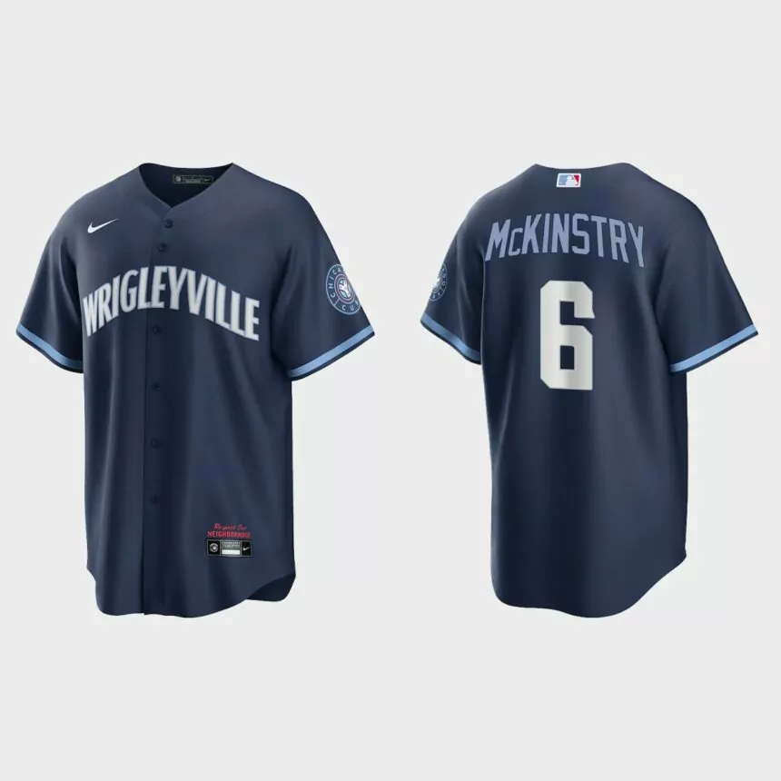 Chicago Cubs Zach McKinstry City Connect Replica Jersey – Navy