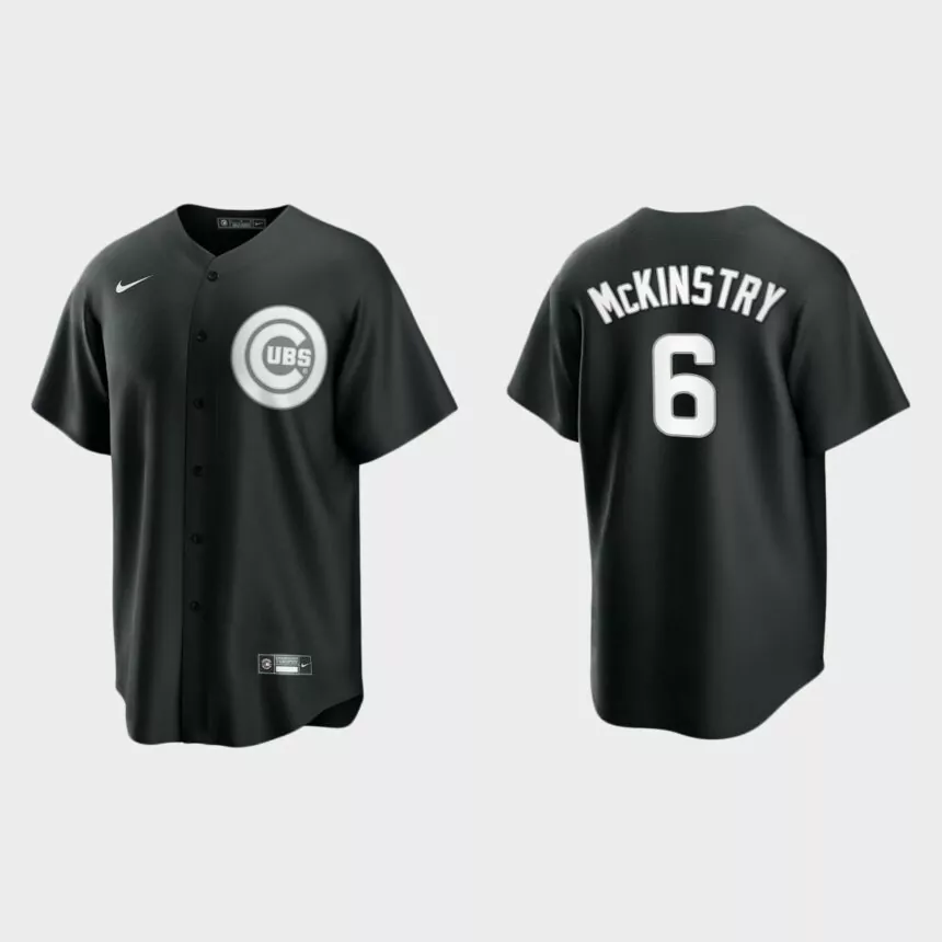 Chicago Cubs Zach McKinstry Replica Official Jersey – Black White