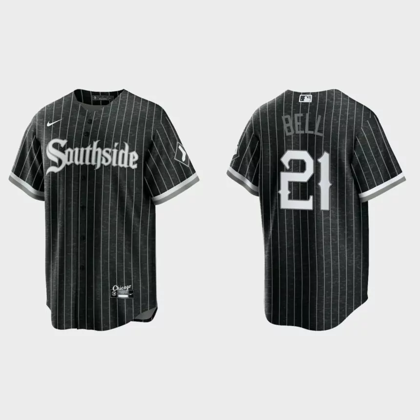 Chicago White Sox #21 George Bell 2021 City Connect Replica Jersey – Black