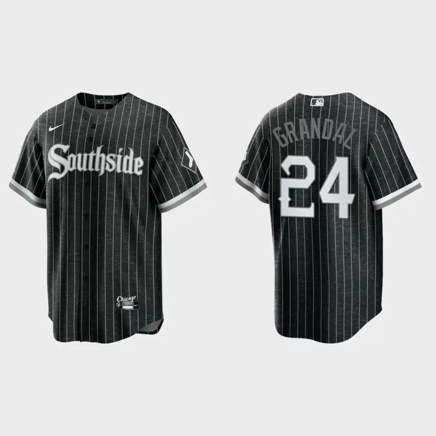 Chicago White Sox #24 Yasmani Grandal 2021 City Connect Replica Jersey – Black