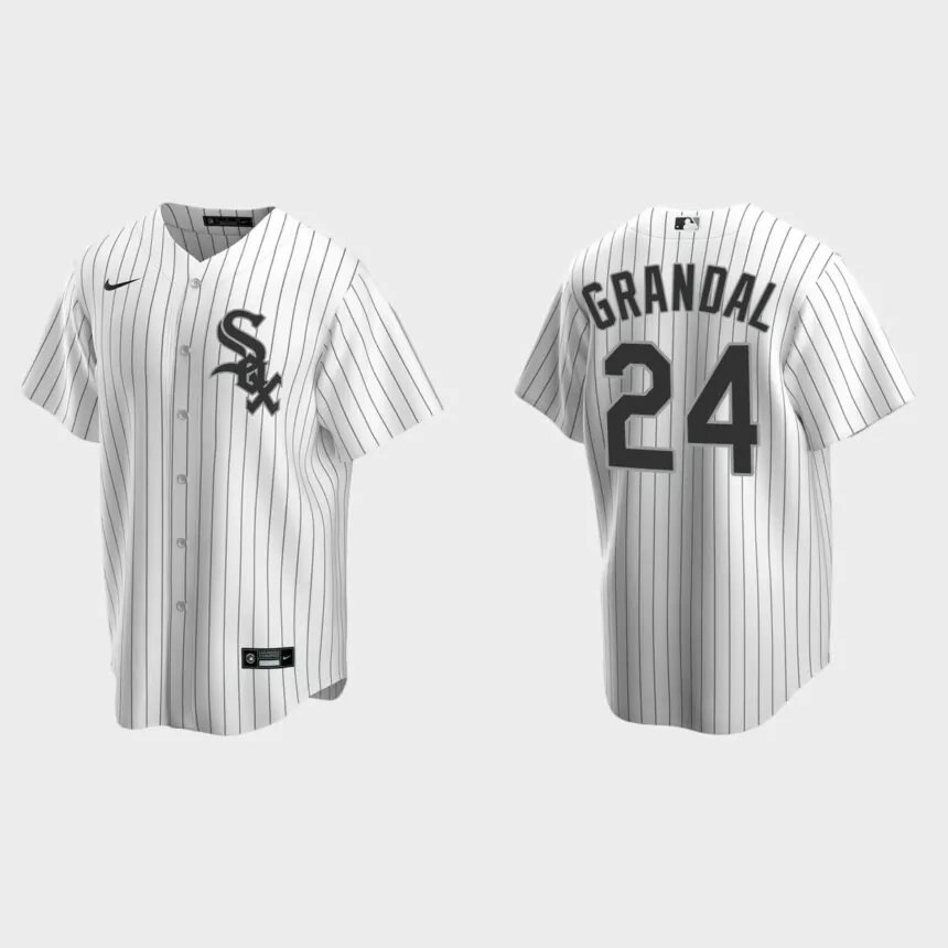 Chicago White Sox #24 Yasmani Grandal Replica Home Jersey – White
