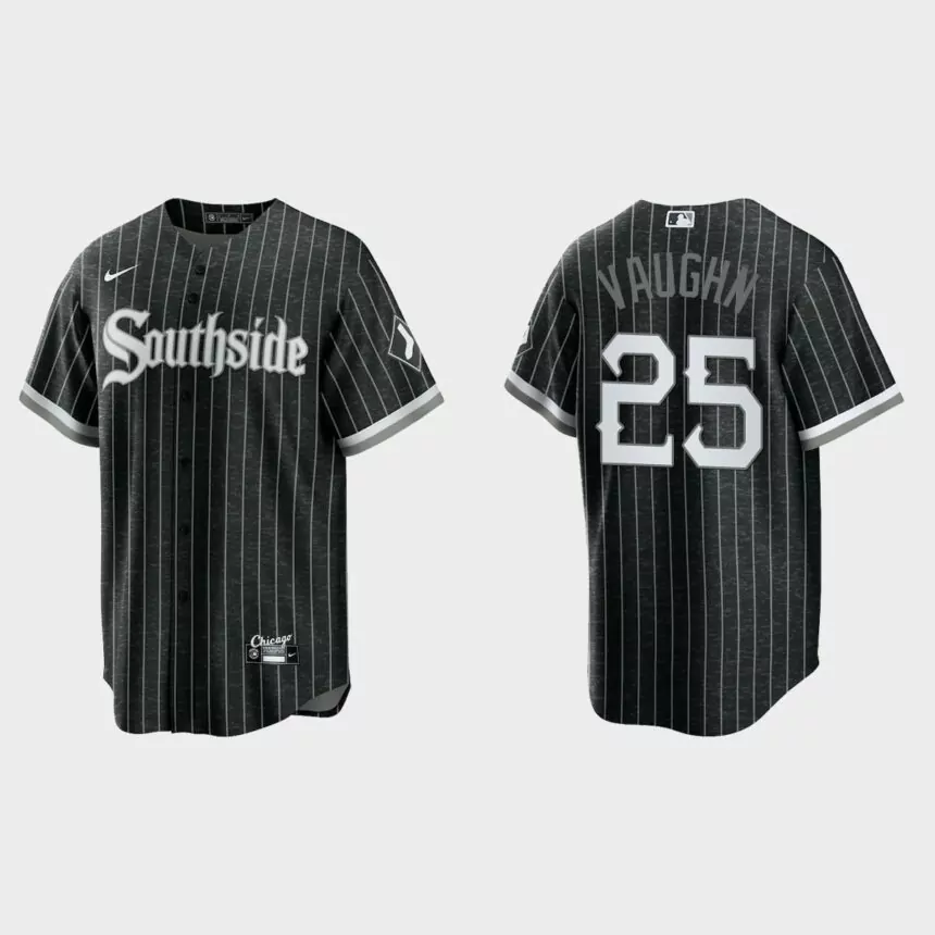 Chicago White Sox #25 Andrew Vaughn 2021 City Connect Replica Jersey – Black