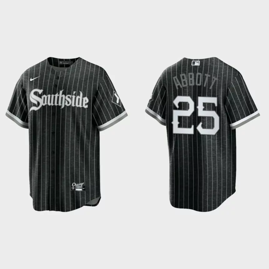 Chicago White Sox #25 Jim Abbott 2021 City Connect Replica Jersey – Black