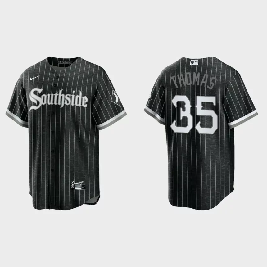 Chicago White Sox #35 Frank Thomas 2021 City Connect Replica Jersey – Black