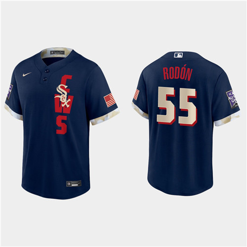 Chicago White Sox #55 Carlos Rodon 2021 Mlb All Star Game Fan's Version Navy Jersey