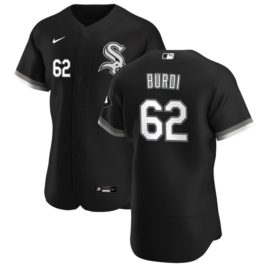 Chicago White Sox #62 Zack Burdi Men's Nike Black Alternate 2020 Authentic Player MLB Jersey